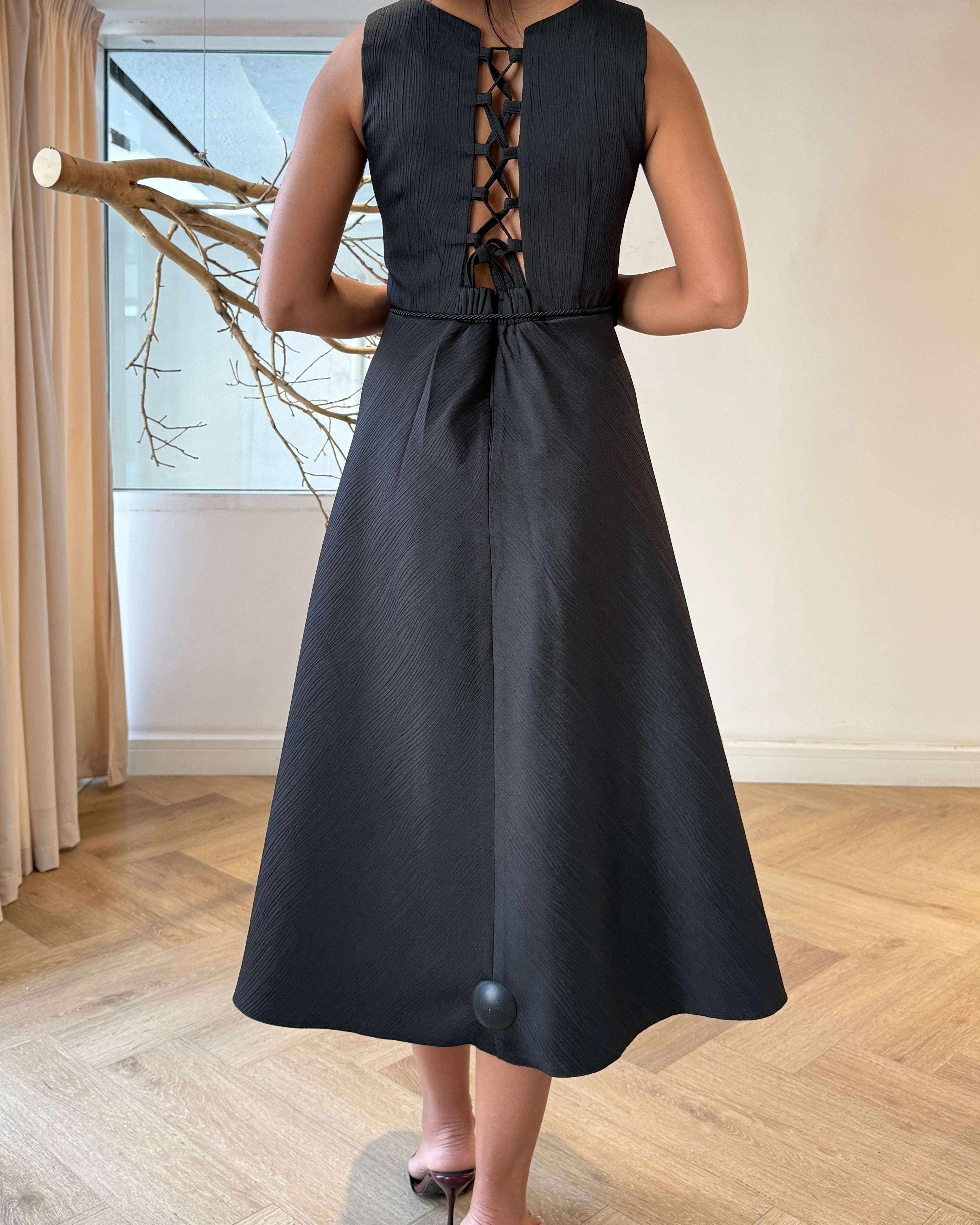 Bloom Jacquard Dress F.Lounge.Mena Bloom_Jacquard_Dress_Black_1766936791101