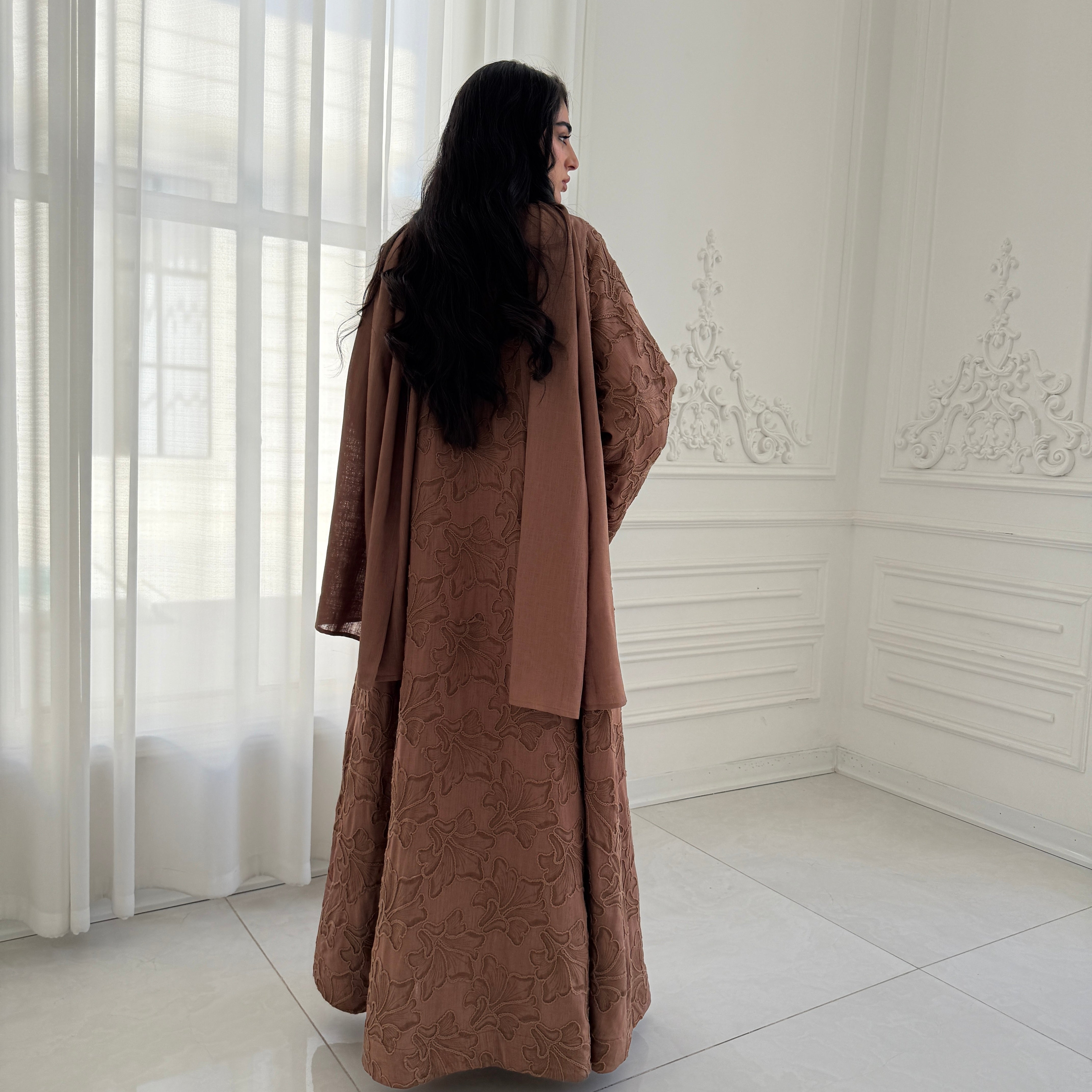Braided Flower Abaya