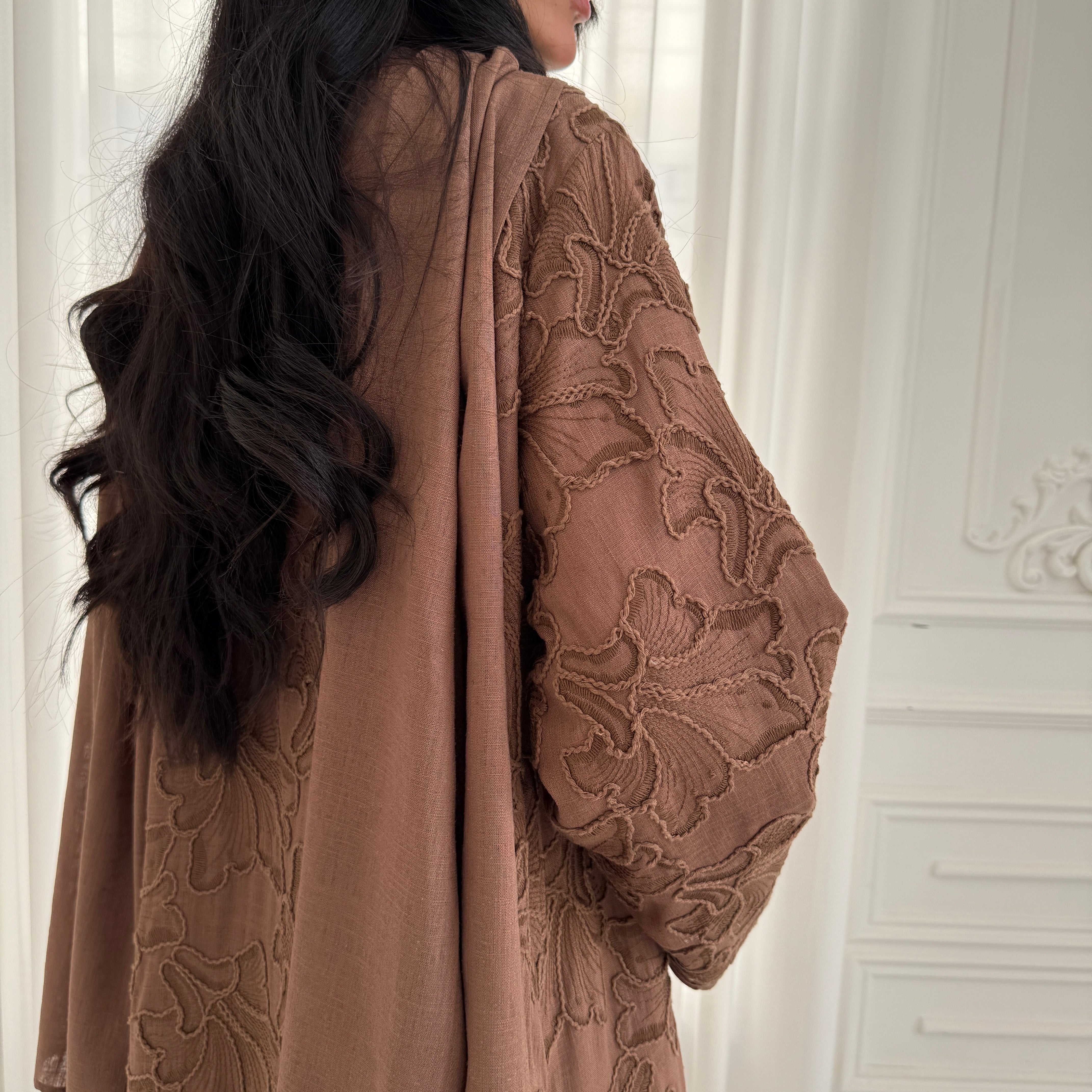 Braided Flower Abaya