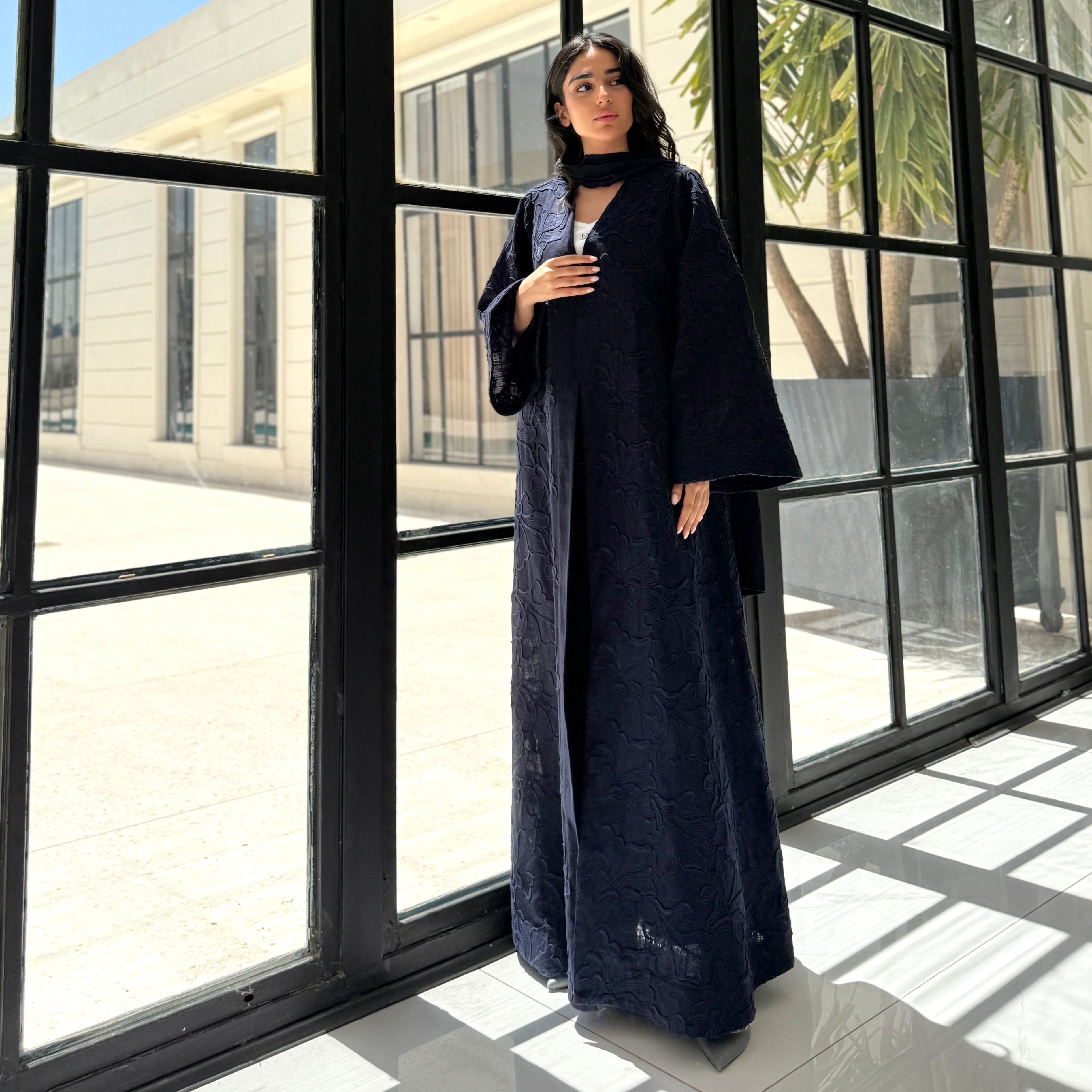 Braided Flower Abaya