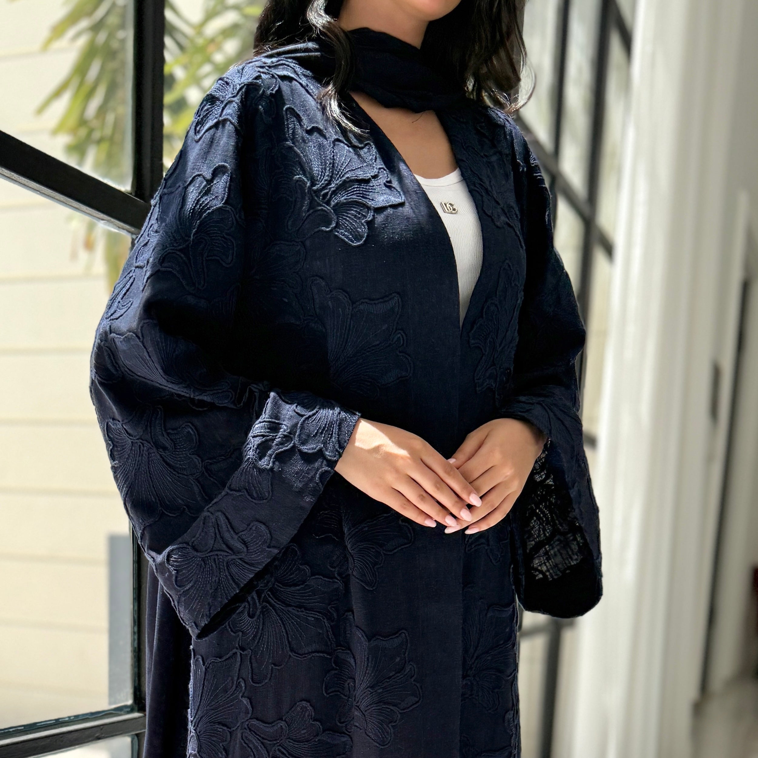 Braided Flower Abaya
