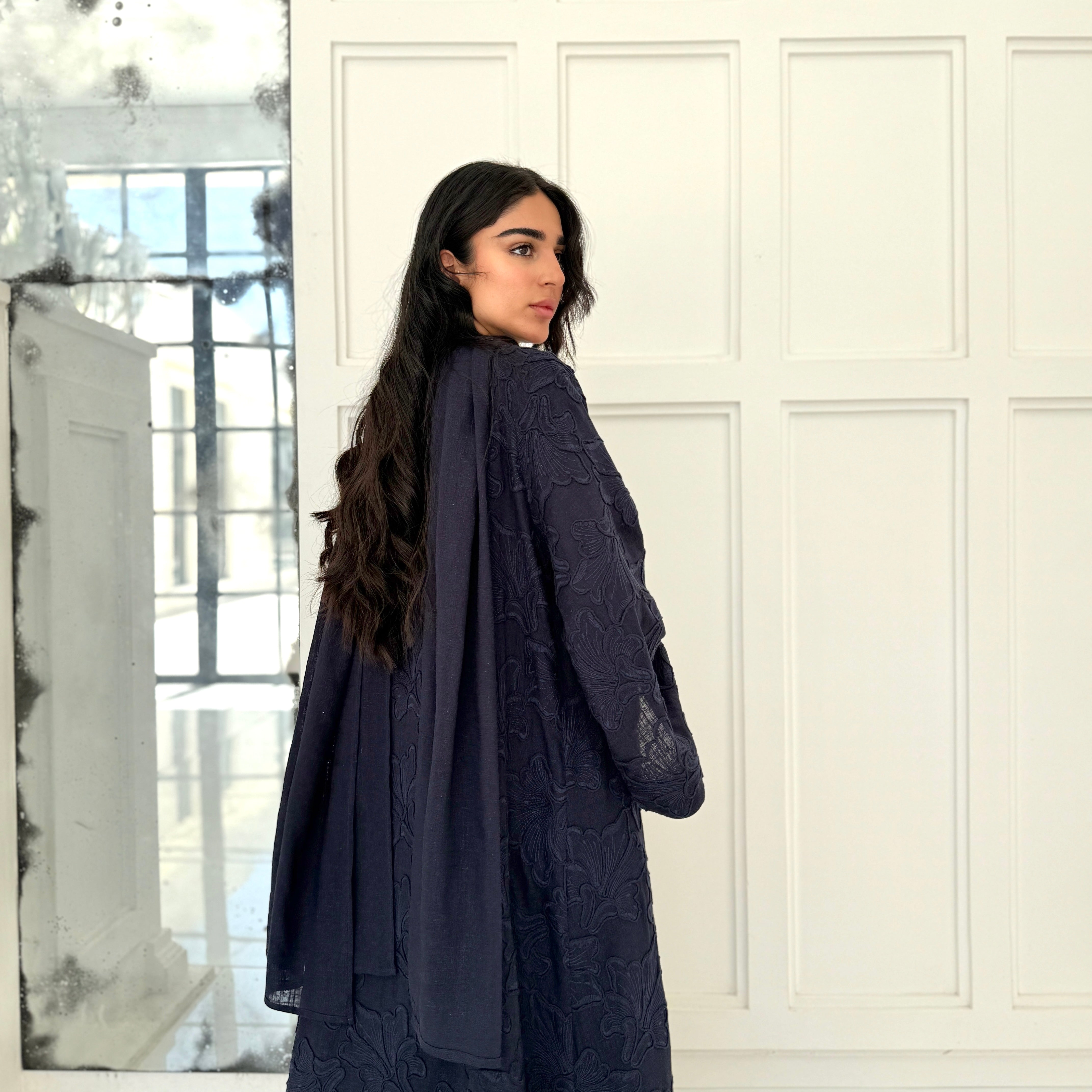 Braided Flower Abaya