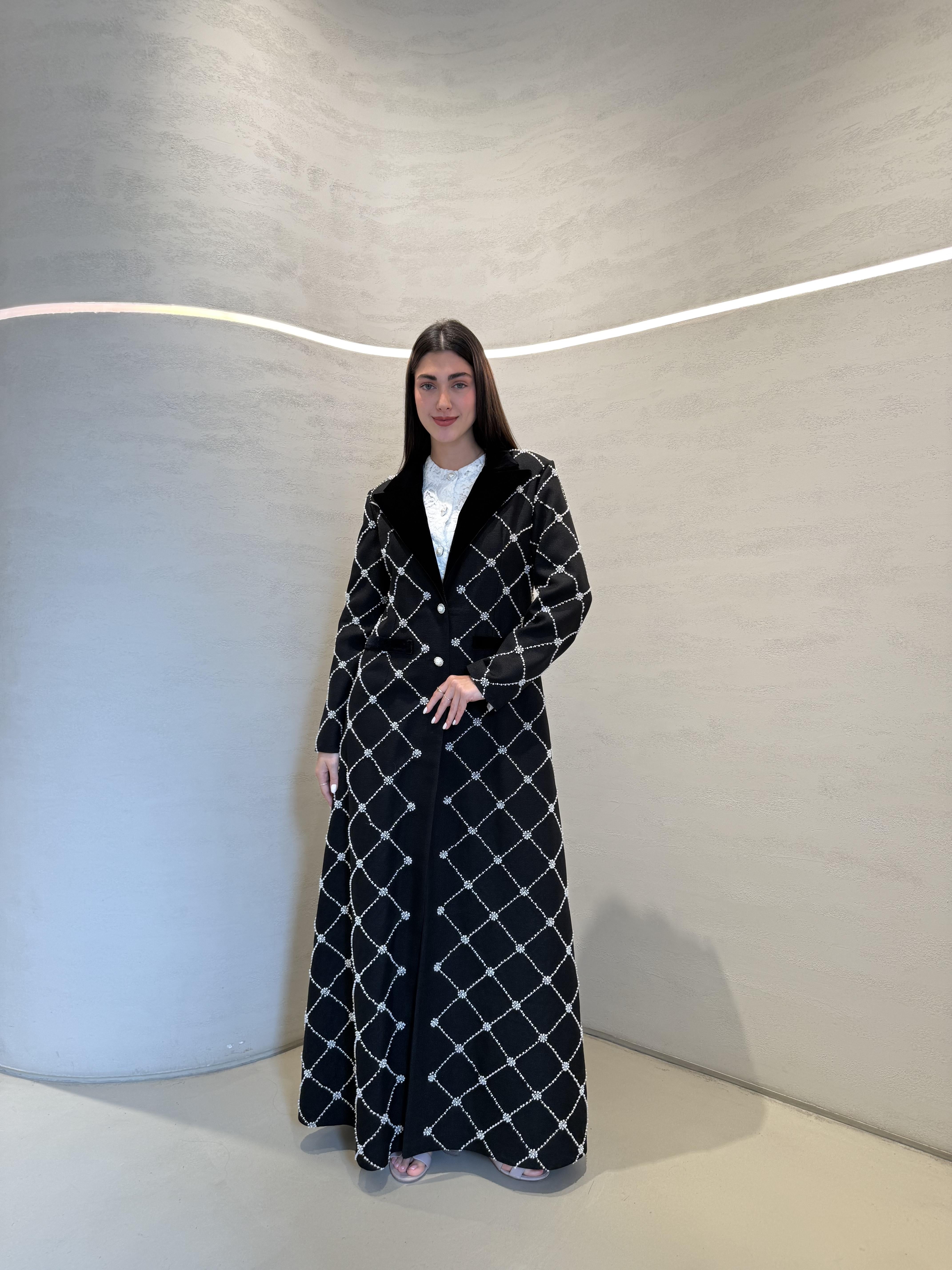 Coco Pearl Abaya F.Lounge.Mena Coco_Pearl_Abaya_Black_1767254723989