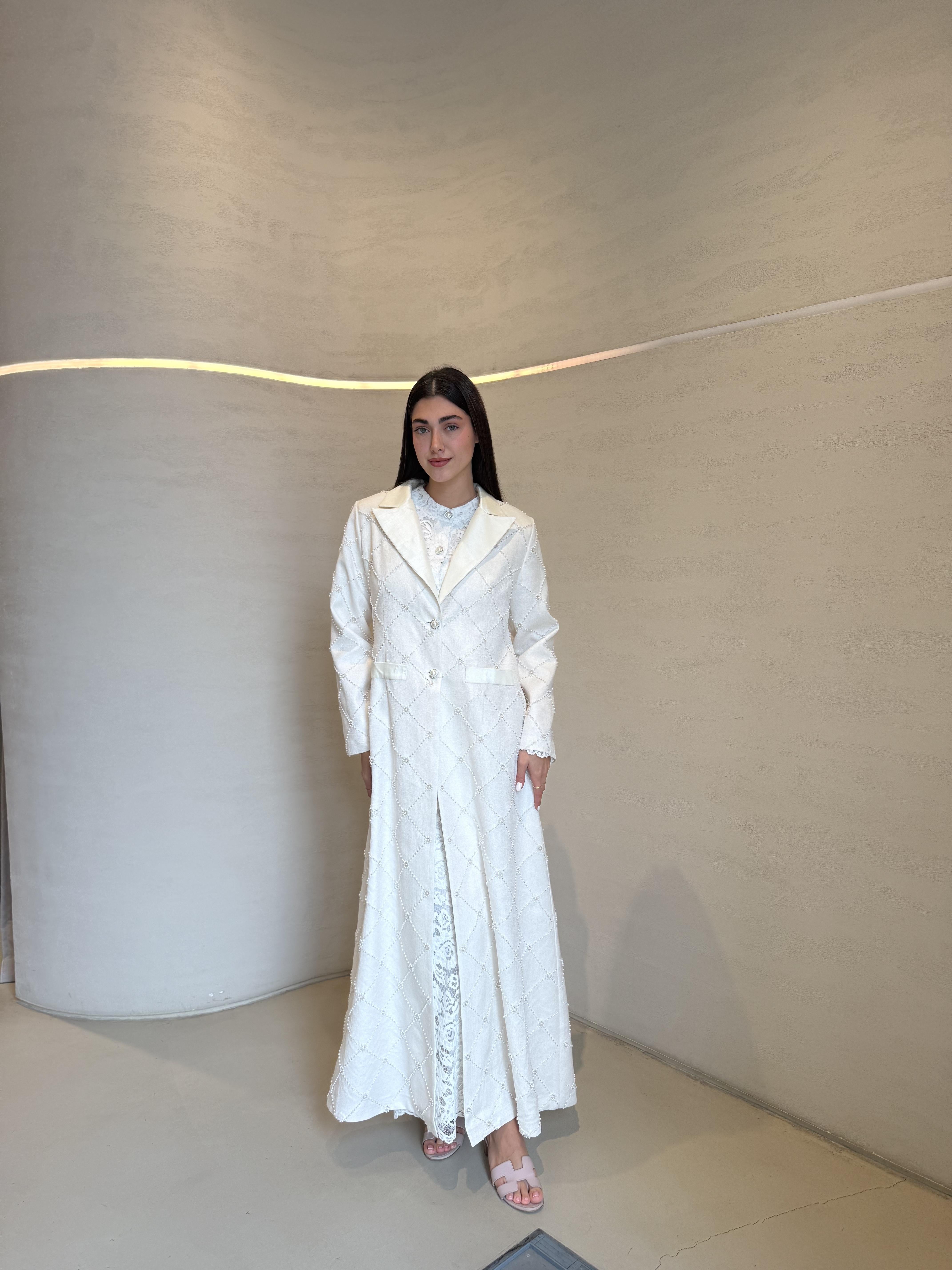 Coco Pearl Abaya F.Lounge.Mena Coco_Pearl_Abaya_White_1767254318357