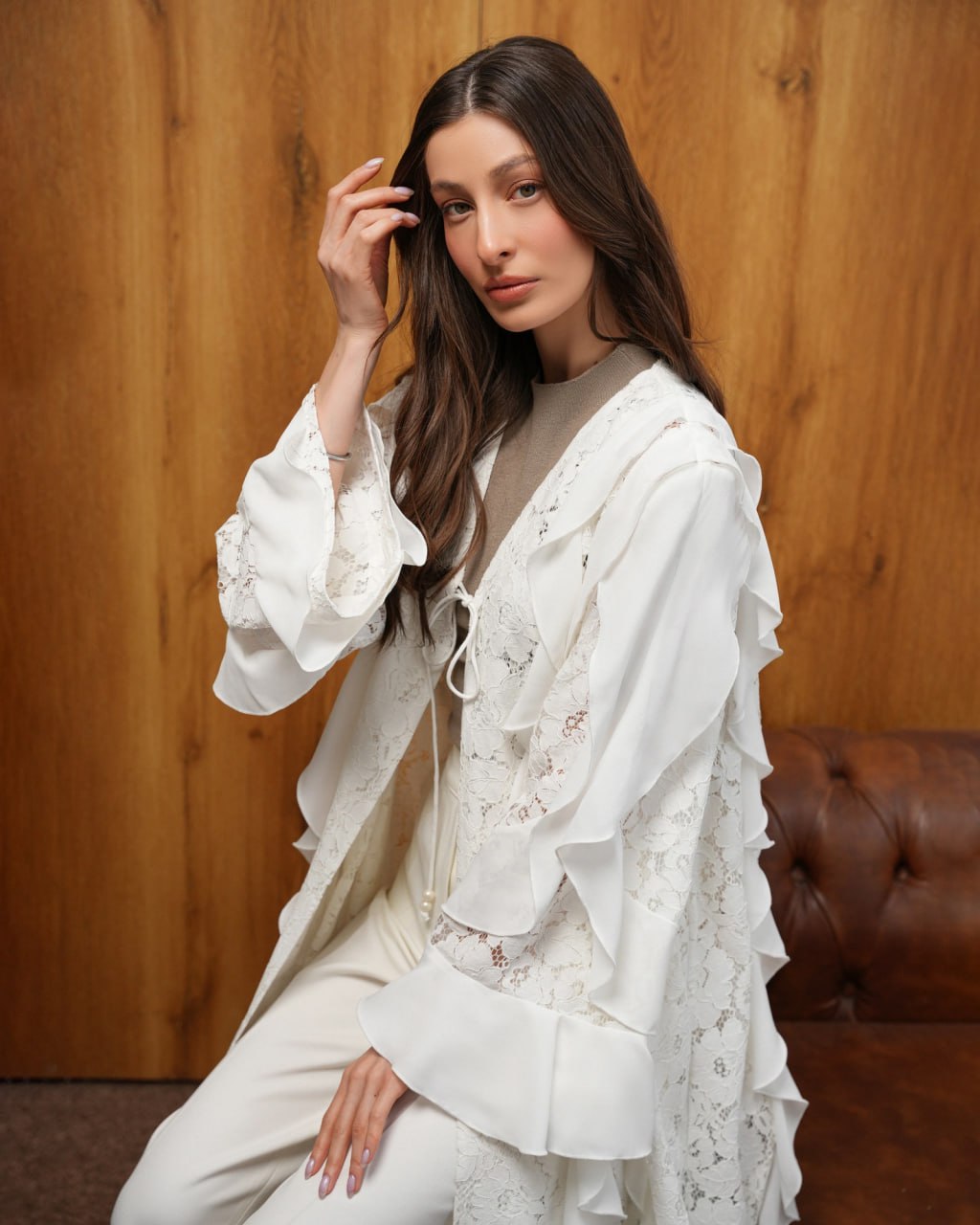 Dantel Silk Abaya F.Lounge.Mena Dantel_Silk_Abaya_White_1771152539122