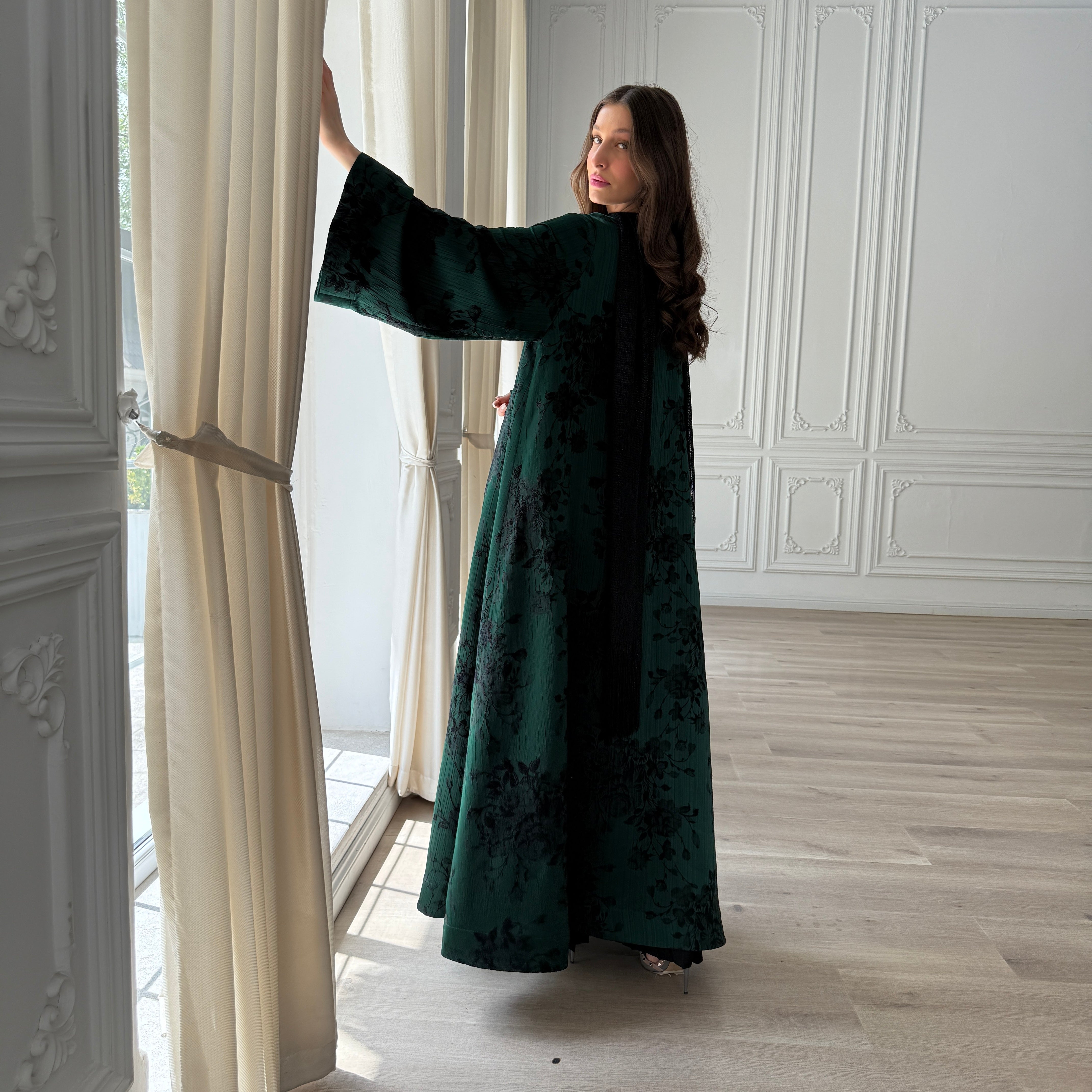 Jacquard Rose Abaya F.Lounge.Mena JacquardRoseAbaya_5