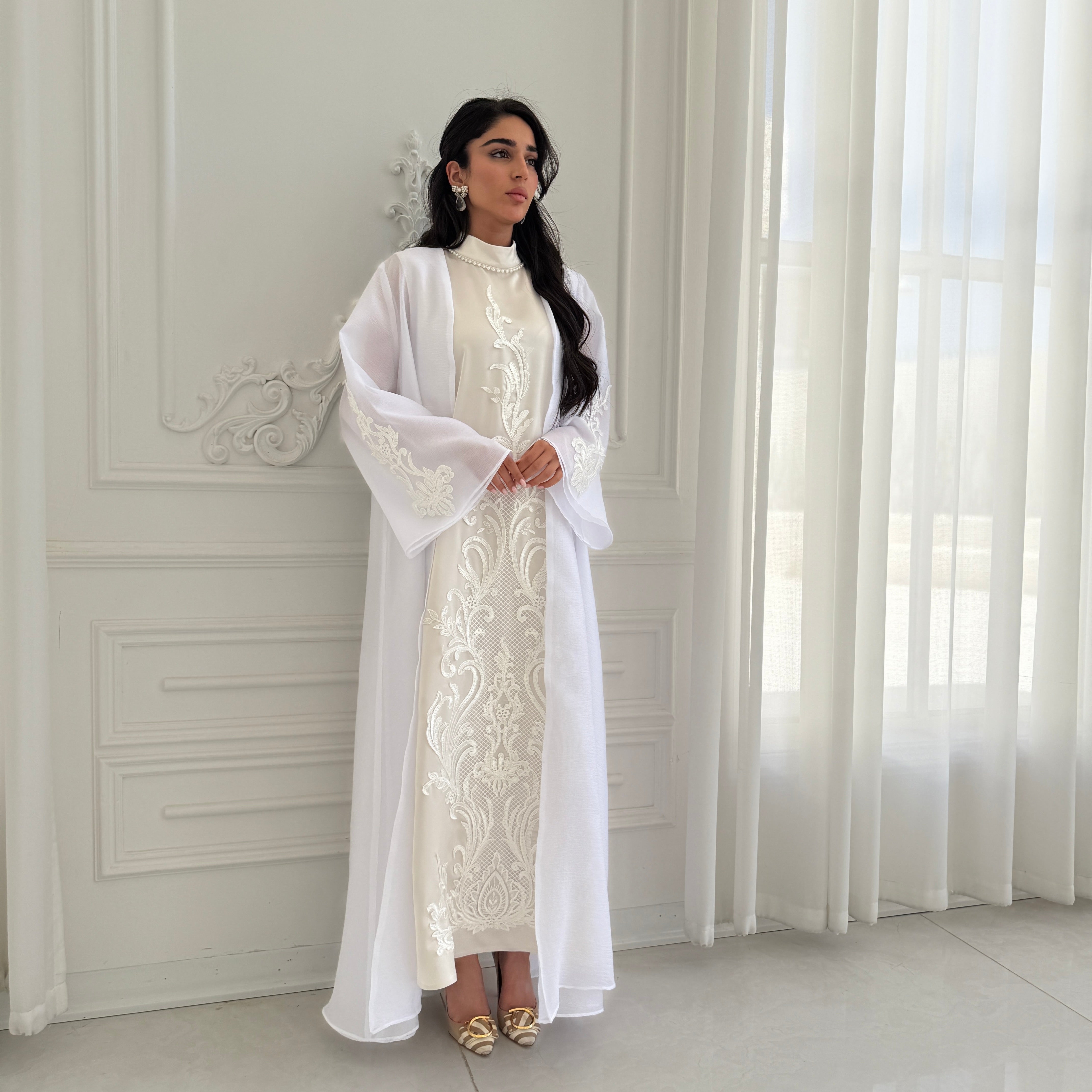 Lady Set Abaya F.Lounge.Mena LadySetAbayaWhite_2
