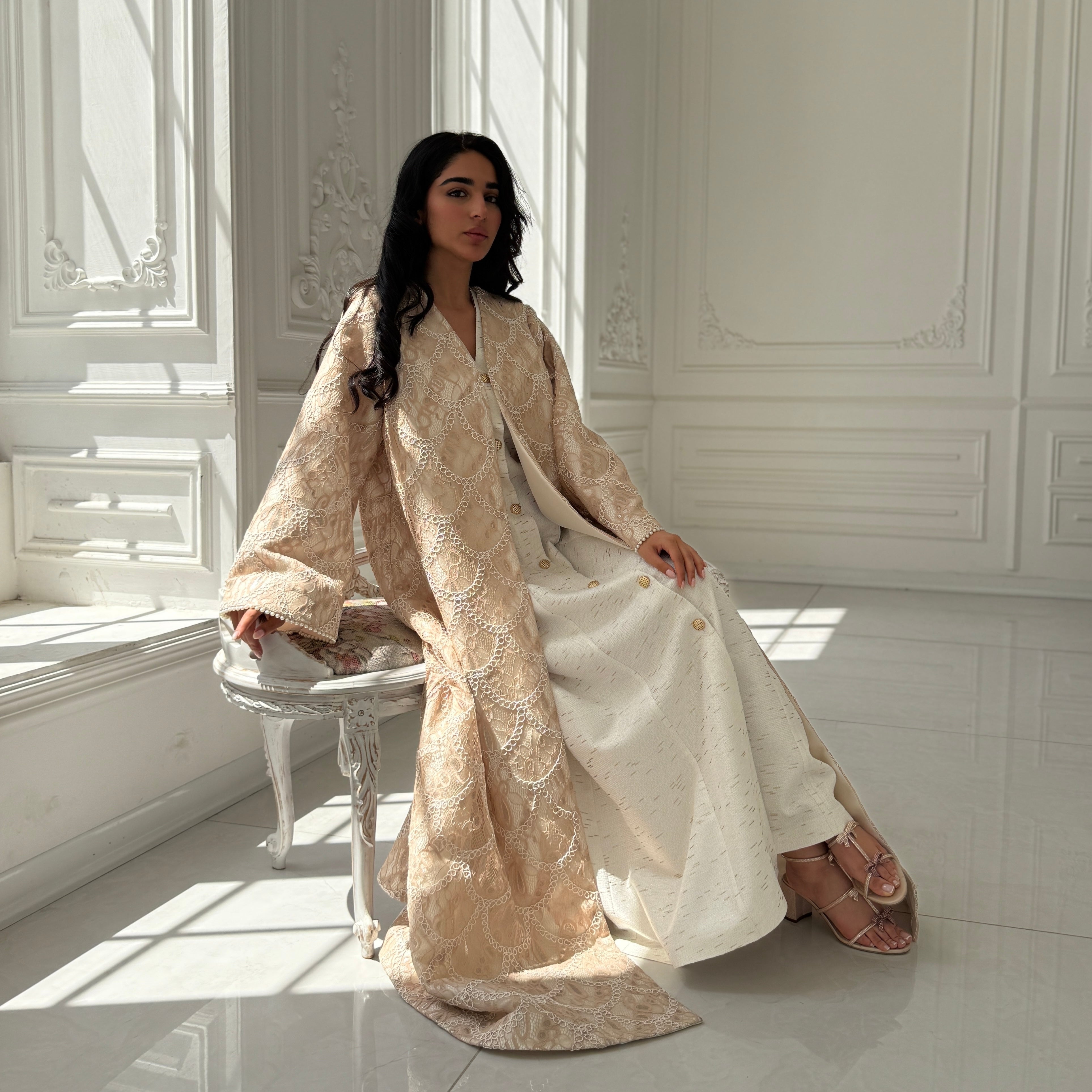 Pearl Lace Abaya