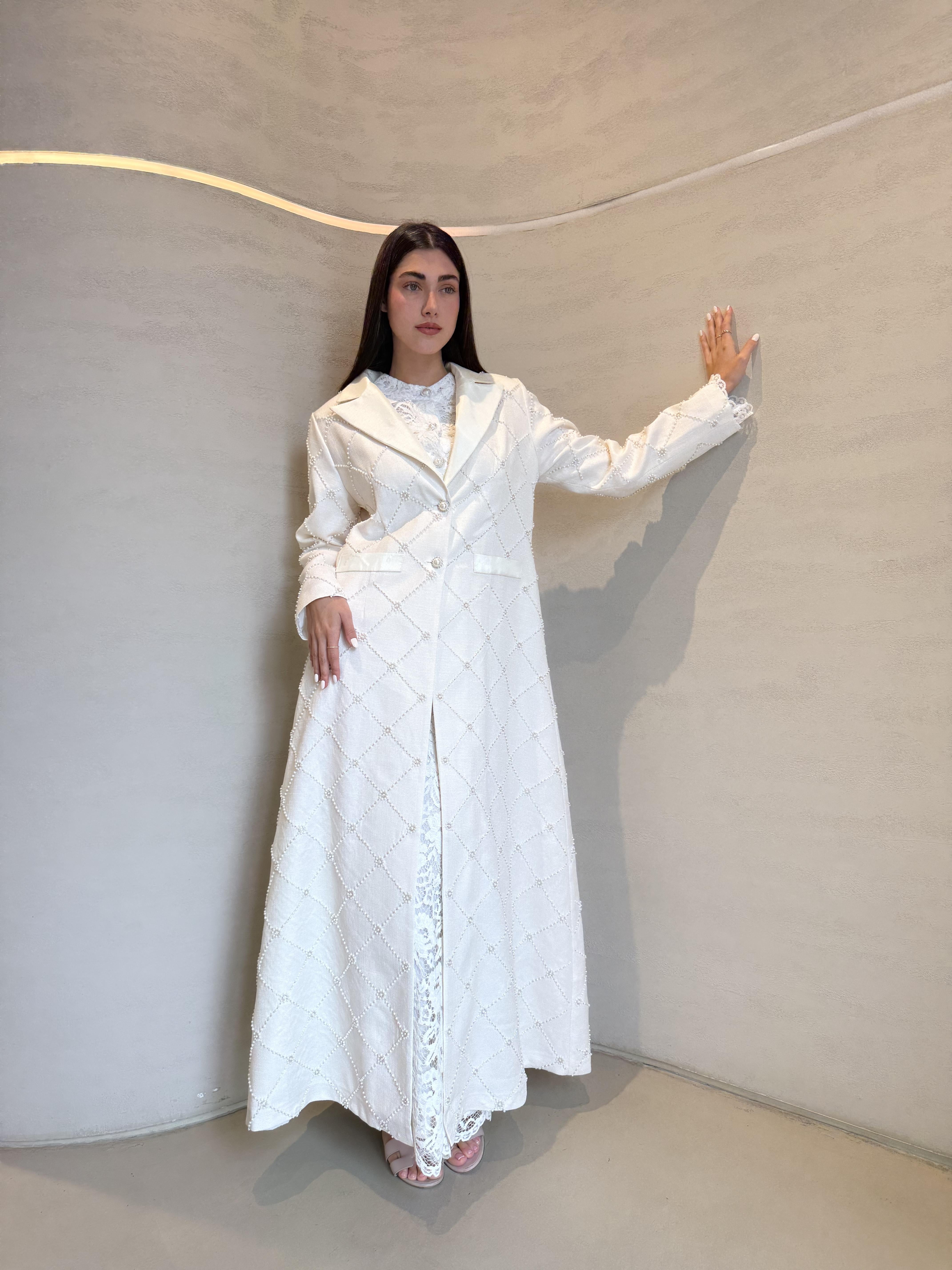 Coco Pearl Abaya F.Lounge.Mena Coco_Pearl_Abaya_White_1767254191563