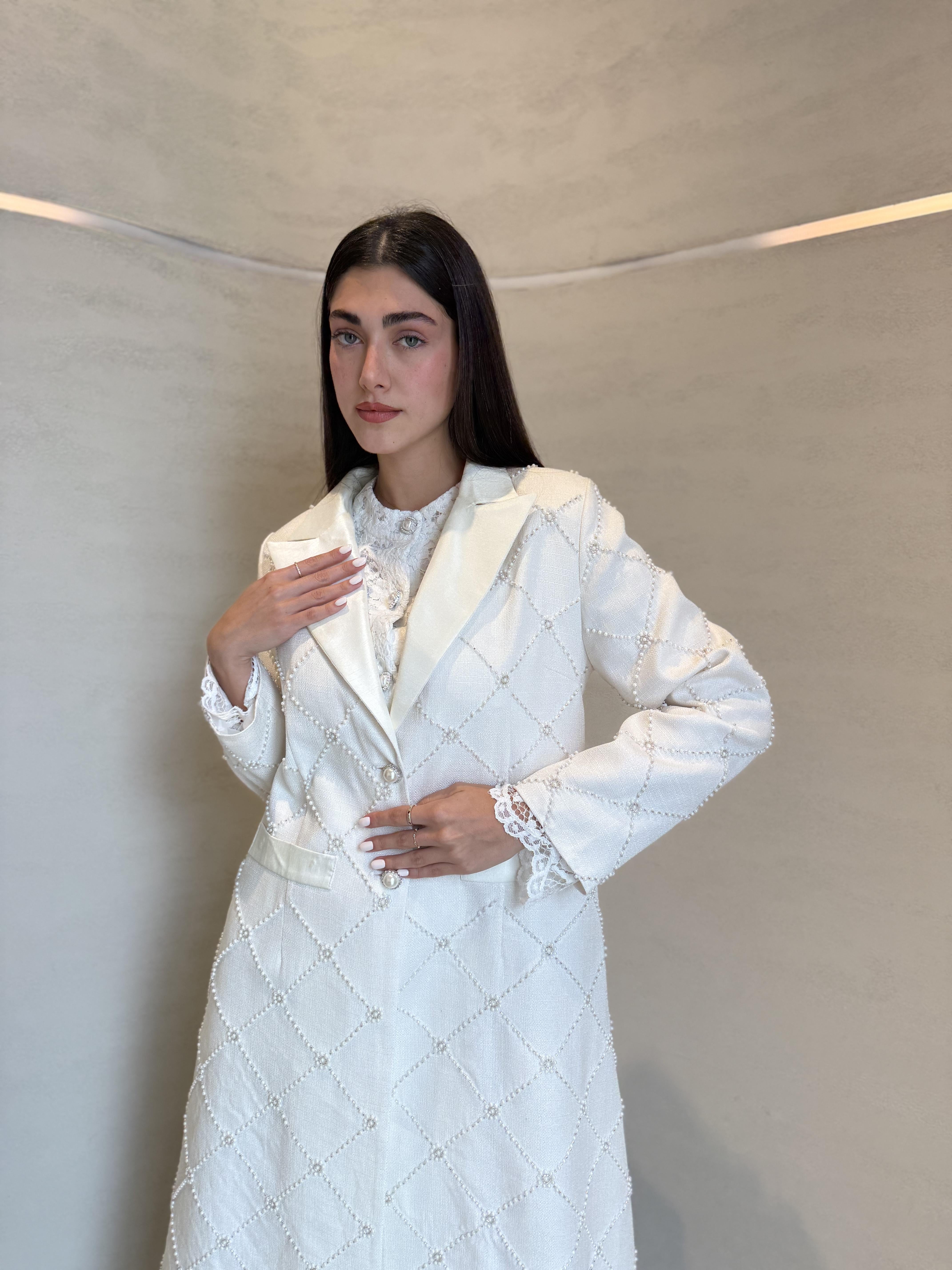 Coco Pearl Abaya F.Lounge.Mena Coco_Pearl_Abaya_White_1767254192255