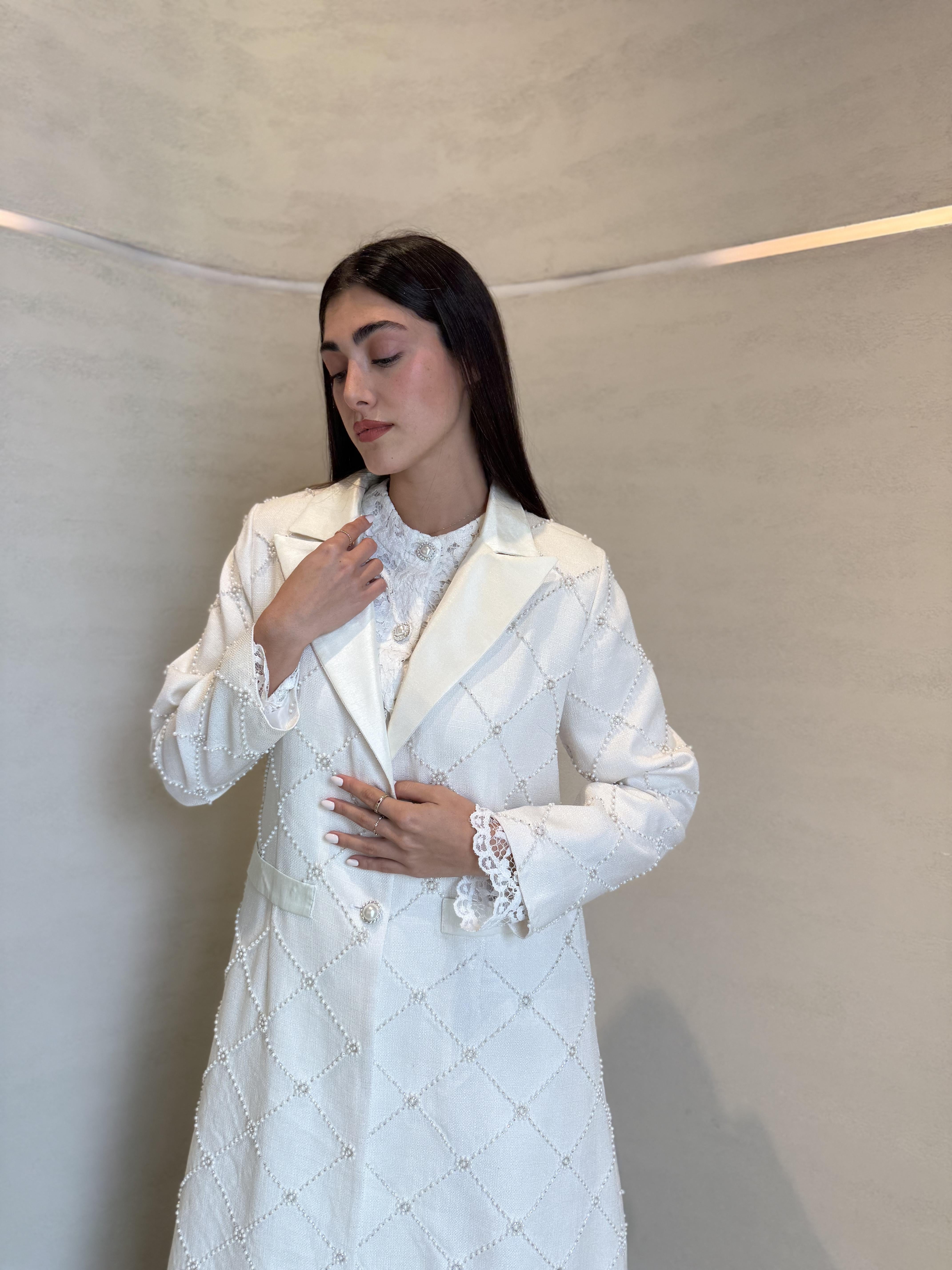 Coco Pearl Abaya F.Lounge.Mena Coco_Pearl_Abaya_White_1767254192337