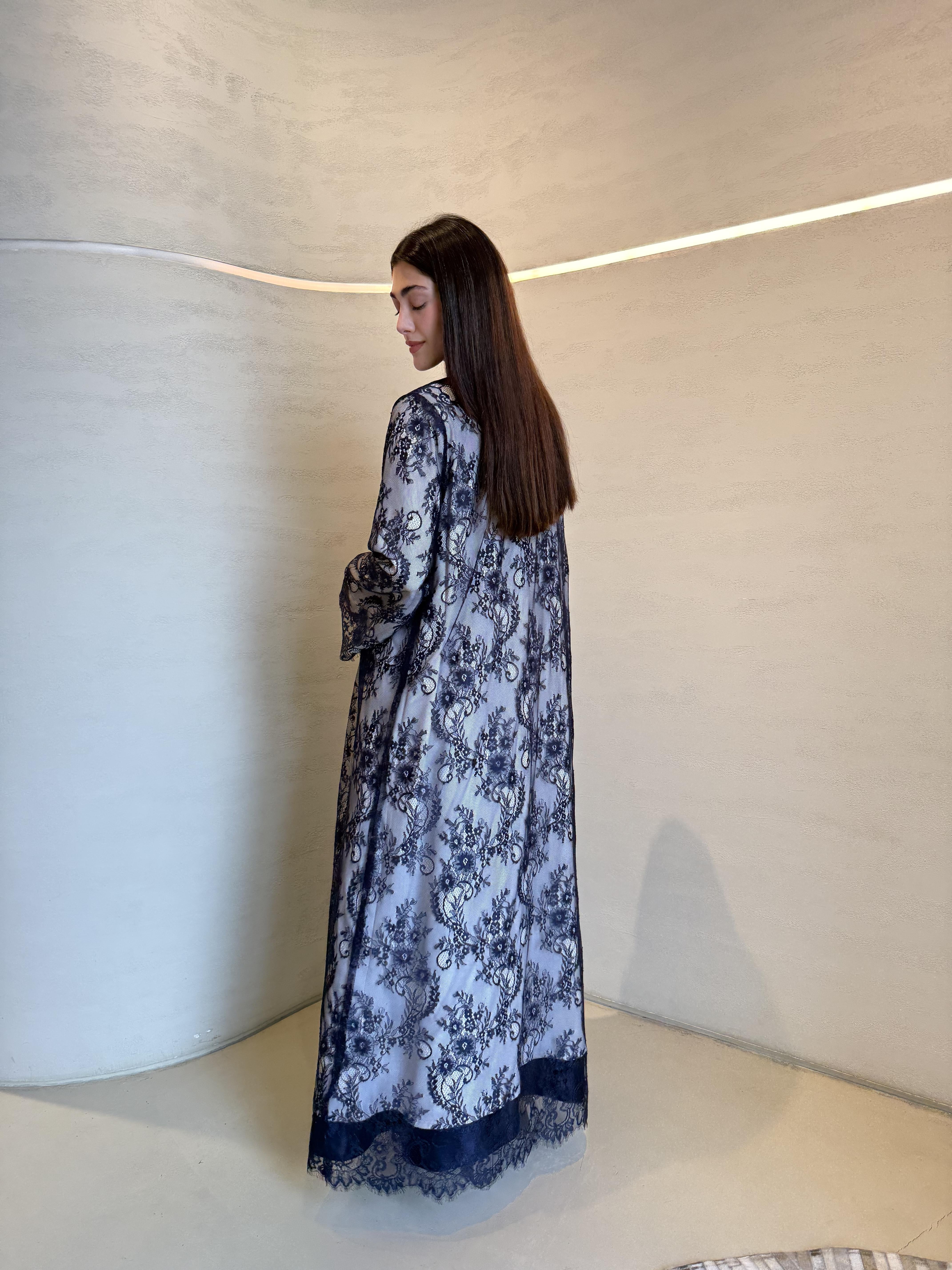 Dantel Lace Abaya F.Lounge.Mena Dantel_Lace_Abaya_Navy_1767259789699