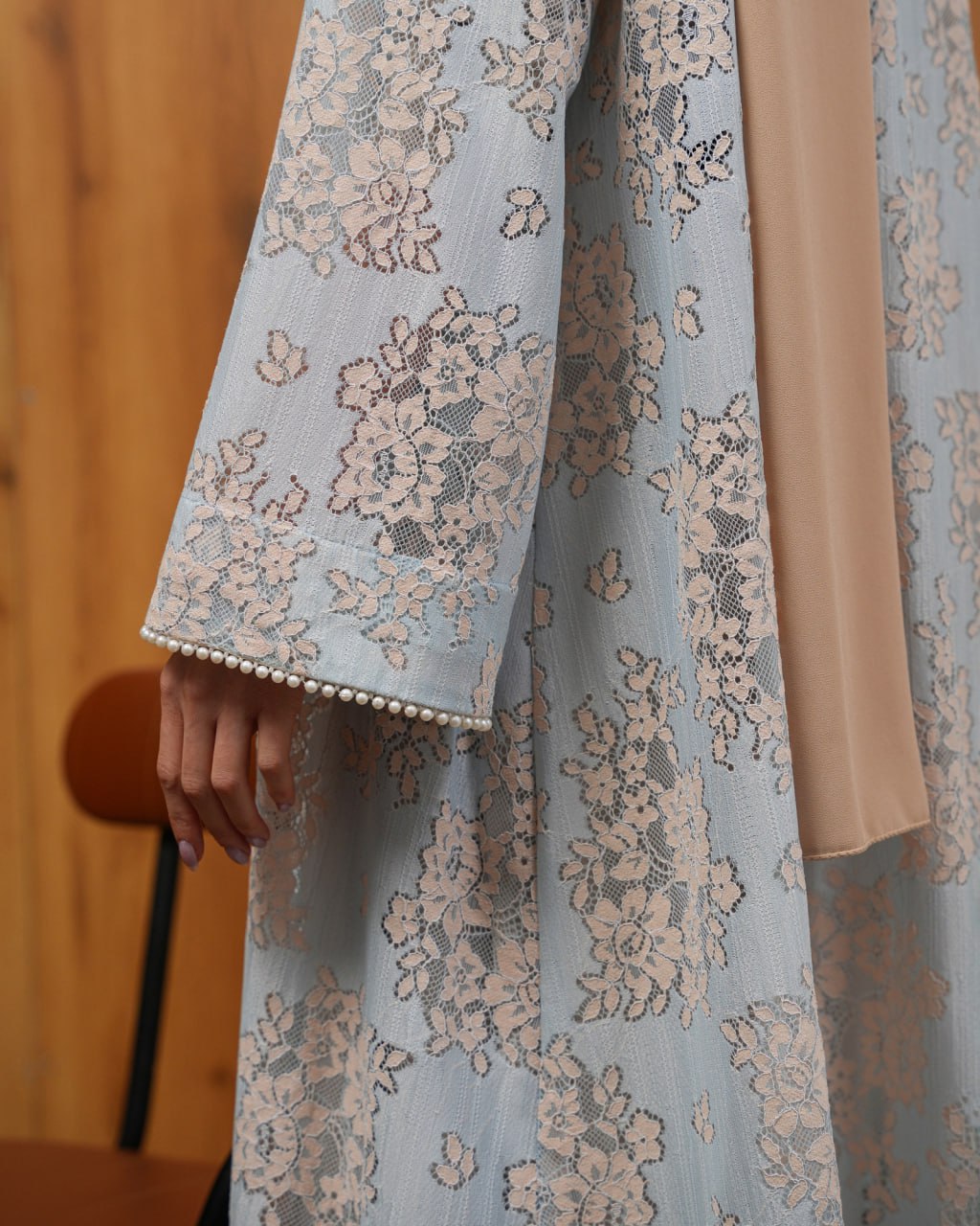 Garden Lace Abaya Unknown Garden_Lace_Abaya_Blue_1771154062593