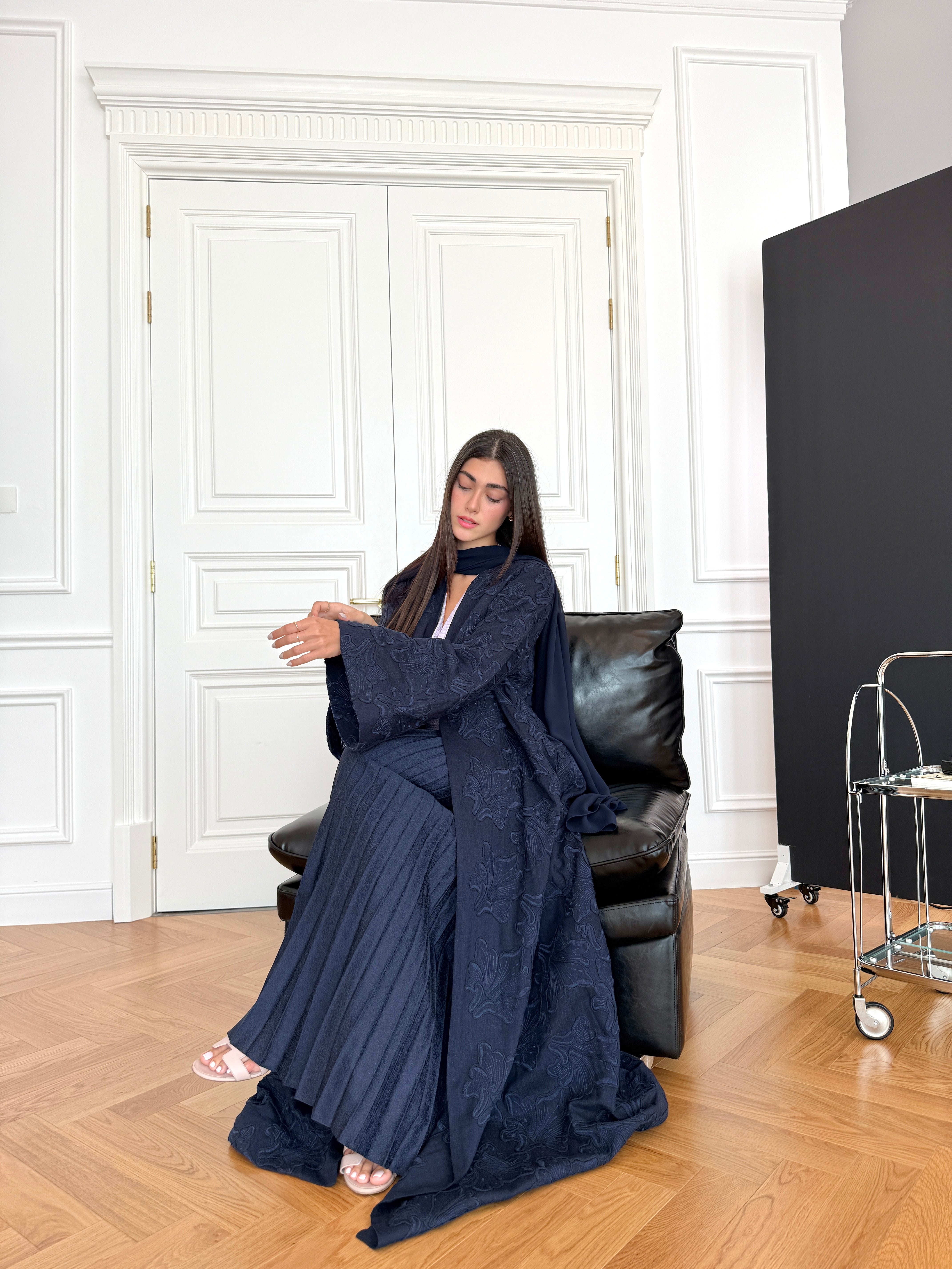 Braided Flower Abaya