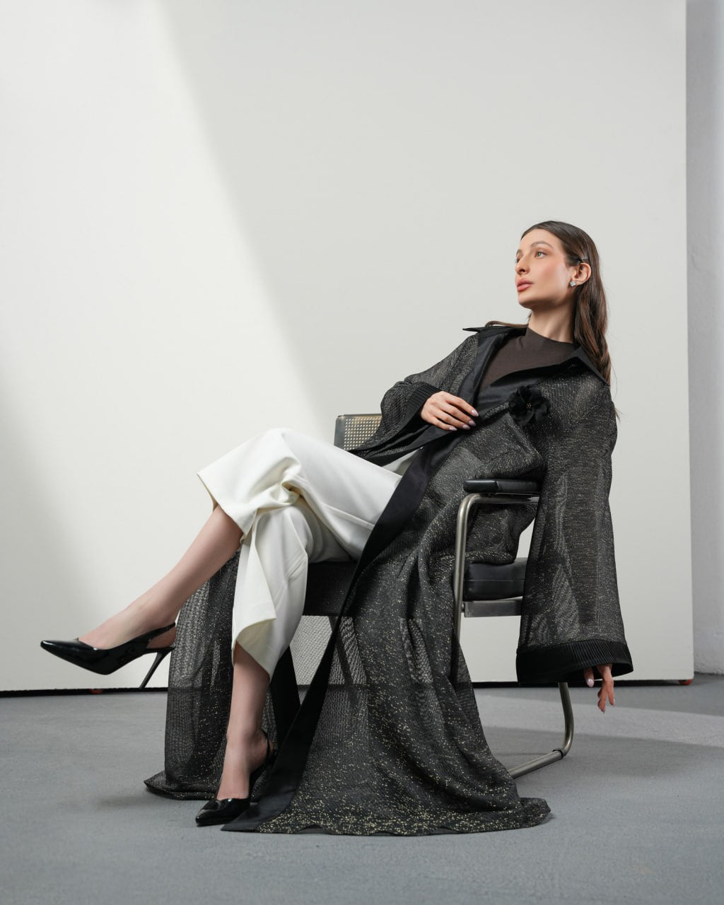 Shine Pleated Abaya Unknown Shine_Pleated_Abaya_Black-Golden_1771155224683